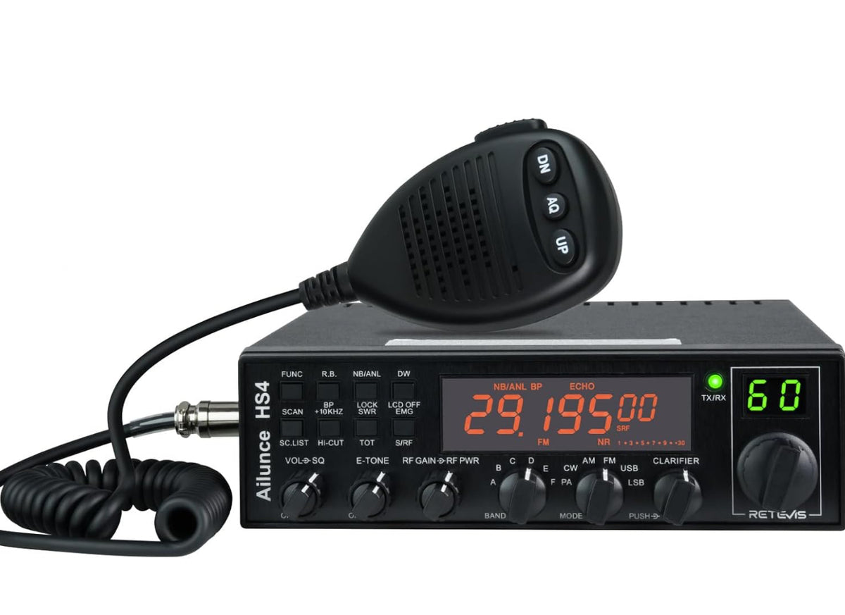 Retevis Ailunce HS4 10 Meter SSB Ham Radio AM/FM/PA/USB/LSB/CW Mobile Transceiver